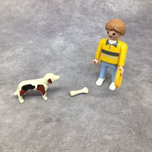 Playmobil Spotted Dog, Frisbee, Bone & Male Figure